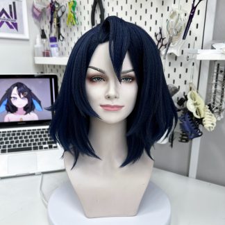 Black blue bunny wig