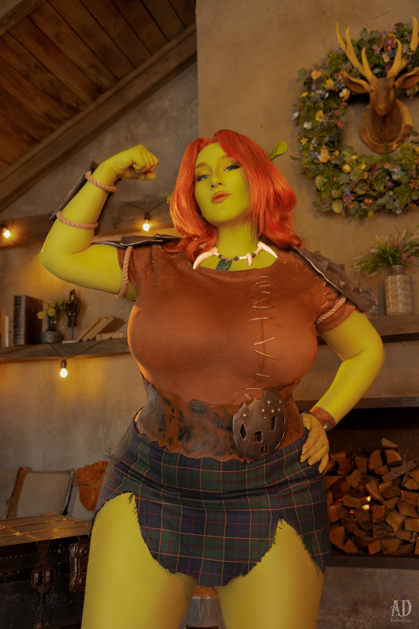 Shrek 4 forever after | Fiona warrior armor full plus size cosplay set